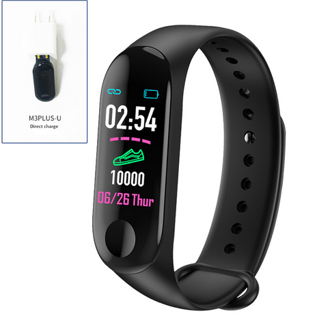 Neue M3 Plus Smart Band Fitness Tracker Uhr Sport Armband Herz Rate Blutdruck Smartband Monitor Gesundheit Armband Tracker: charge black