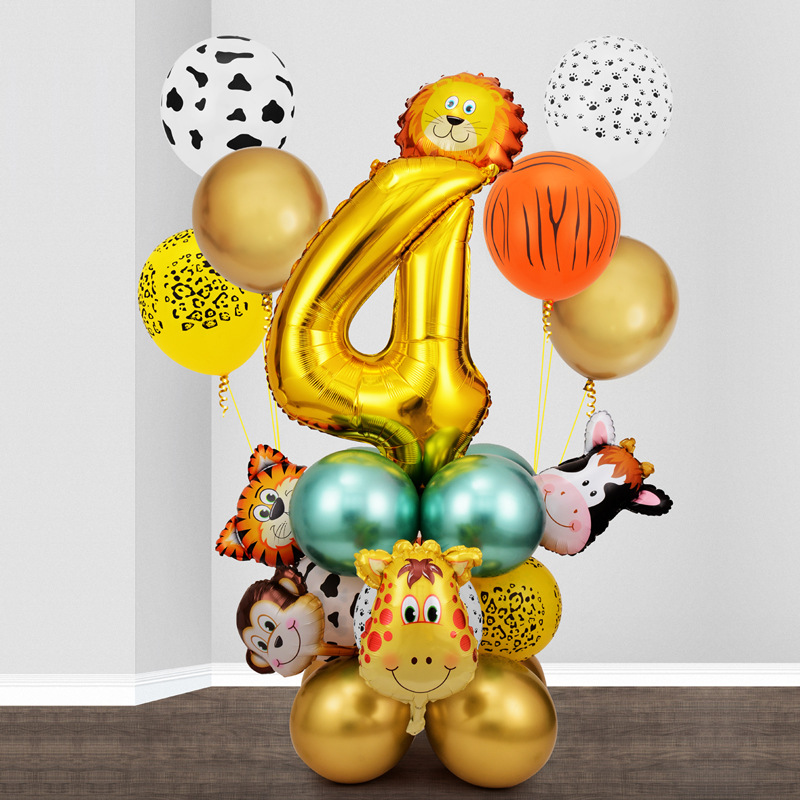 Gelukkige Verjaardag Jungle Dieren Verjaardagsfeestje Decoratie Jungle Ballonnen Borden Kopjes Rietjes Achtergrond Thema Feestartikelen