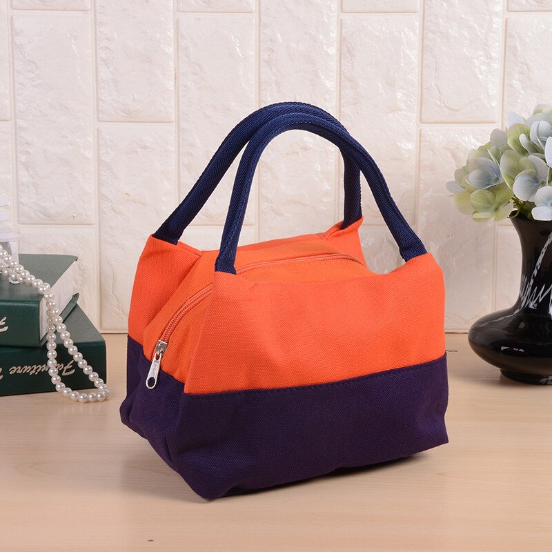 Casual Women's Bag Canvas Handtas Leuke Bento Box Tas Contrast Kleur Lunchbox Tas Stijl Luiertas: 187 Orange