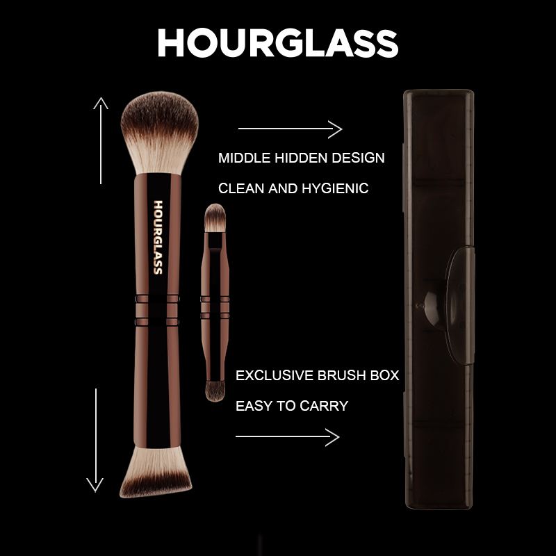 HOURGLASS 4-kops multifunctionele verborgen make-upborstel, voor poederfoundation concealer oogschaduw, goed voor reizen en cadeau