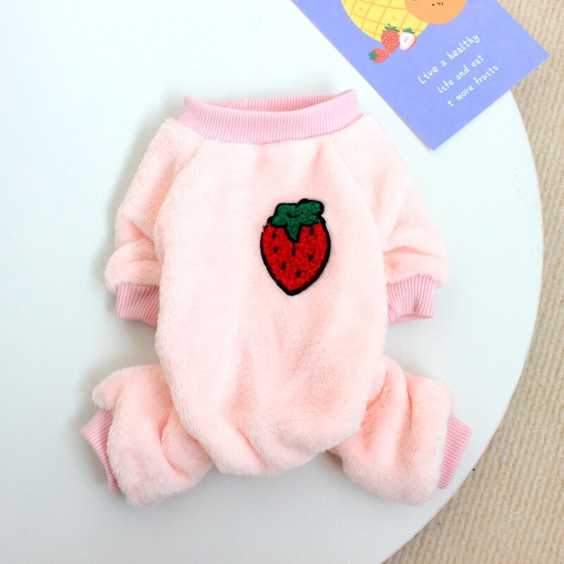 Macacão de cachorro de lã macia, quente, pijama de inverno, roupas de cachorro, pijama para cachorro: Rosa / XXL