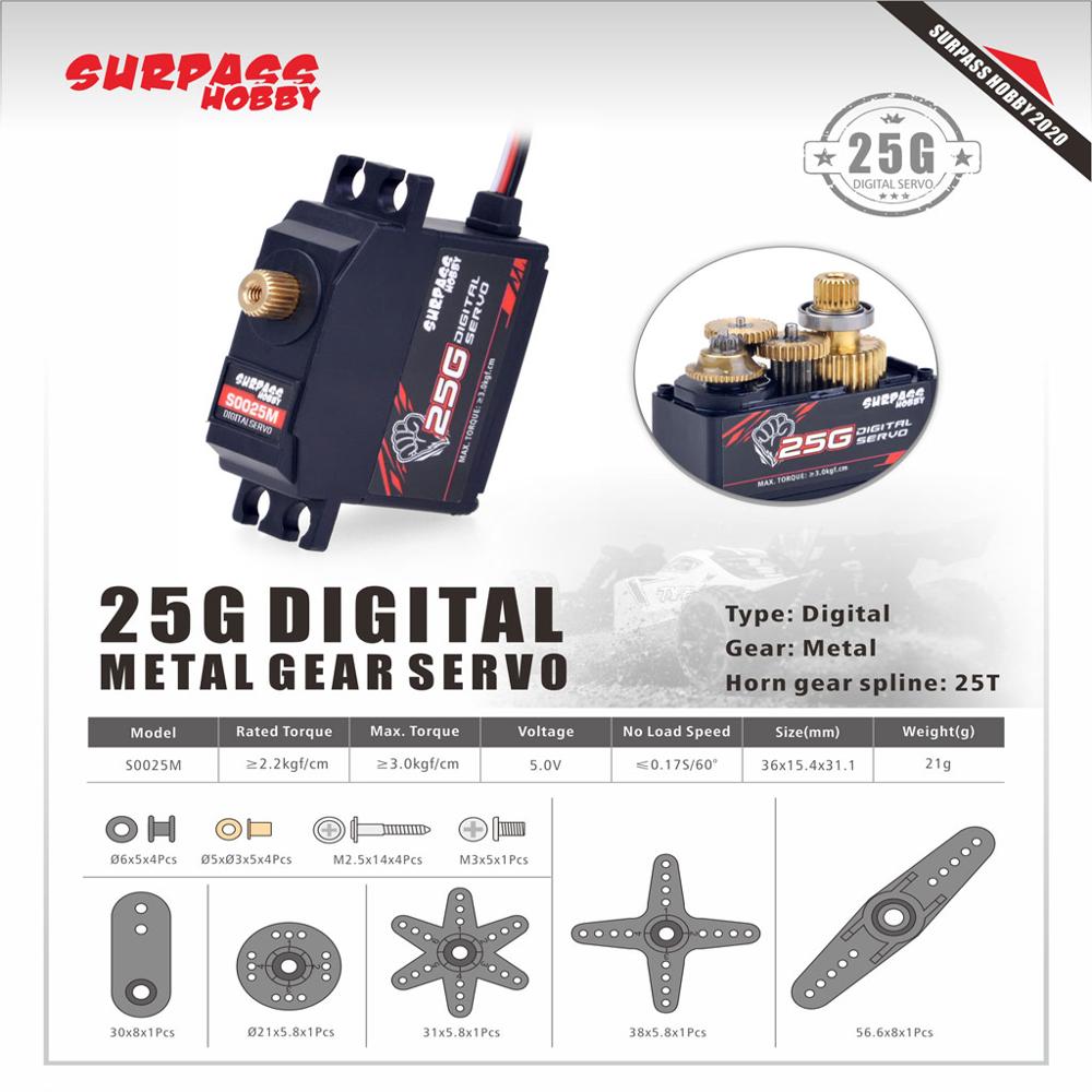 E-flite Servo Con Ingranaggi Metallici 25g SPMSA500 – Ricambio Originale Per Aeromodelli