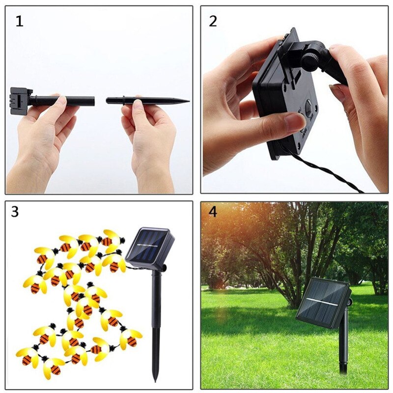 Solar Light 30/50 LED Honey Bees Solar Outdoor Light String Garden Fence Lawn Path Decoration Waterproof Xmas Solar Lamp