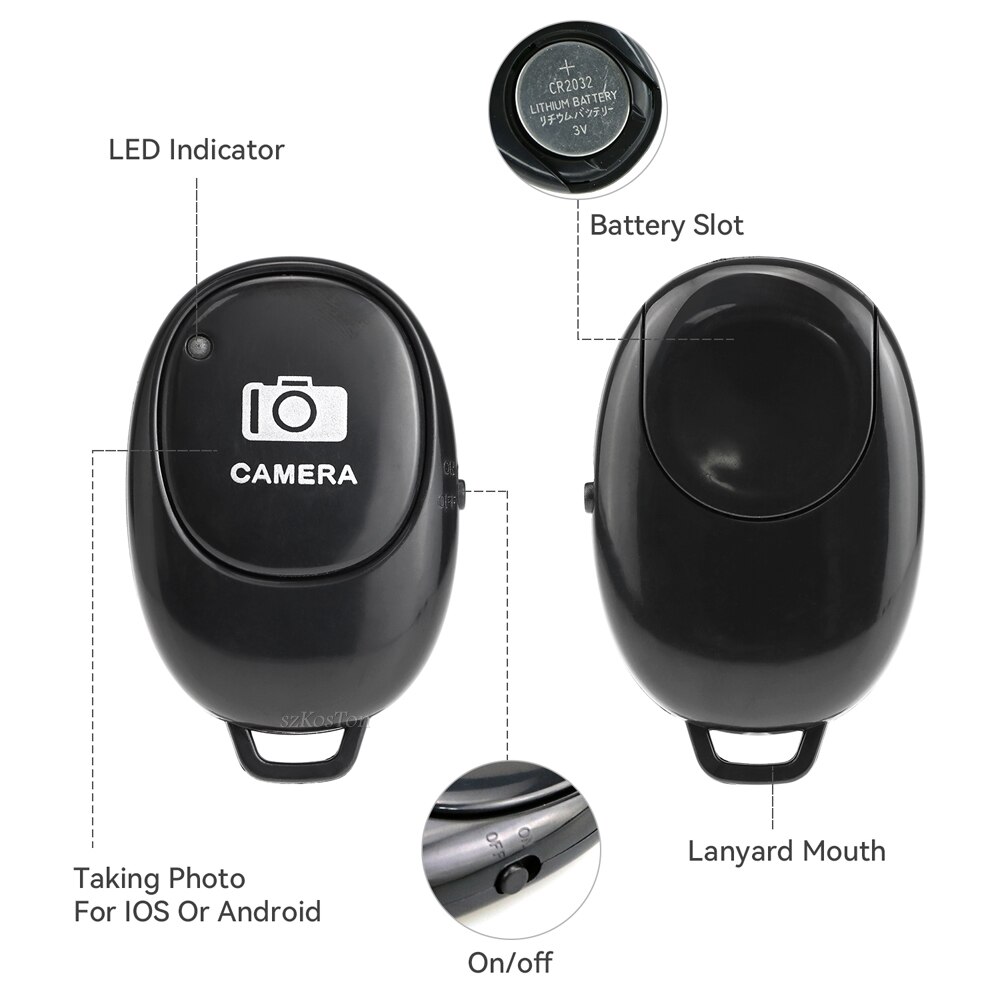 Mini Bluetooth-Compatibele Afstandsbediening Ontspanknop Controle Knop Draadloze Controller Voor Zelfontspanner Camera Telefoon Selfie Accessoire