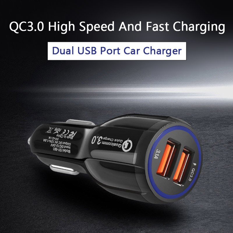Schnelllade-autoladegerät 5v 3.0 usb-anschlüssen 2 3.1a  qc3.0 schnelllade-adapter für iphones und samsung-geräte