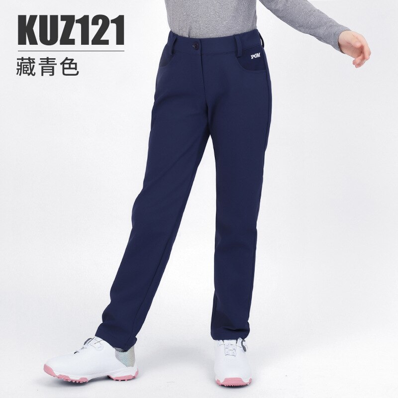 PGM-pantalones de Golf impermeables para niño y niña, pantalón largo grueso para mantener el calor, de terciopelo, a prueba de viento, PGM: KUZ121 navy / XL
