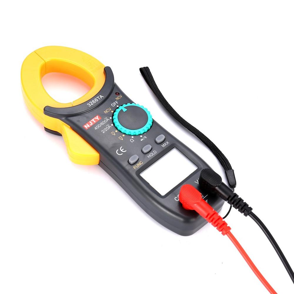Digital Clamp Meter NJTY DC/AC Volt Amp Ohm Diode Multimeter Ammeter Multitester Current Voltage Resistance Tester NCV3266TA