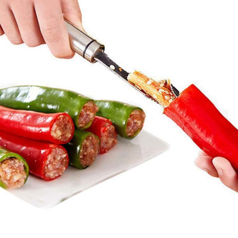 Kitchen Tools Pepper Tomato Corers Cutter Slicer Separator Remover And Seeds Fruit Vegetable Steel Tools Stainless Chili F5Y4