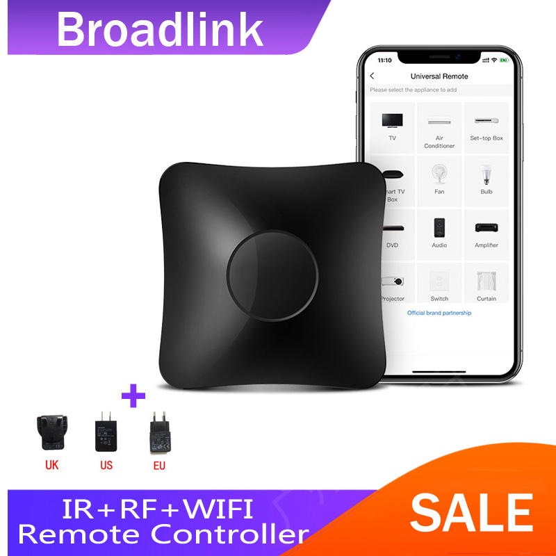 Broadlink-Automatización de hogar inteligente RM4 pro IR RF wifi, mando a distancia UNIVERSAL, funciona con Alexa y Google Home, novedad