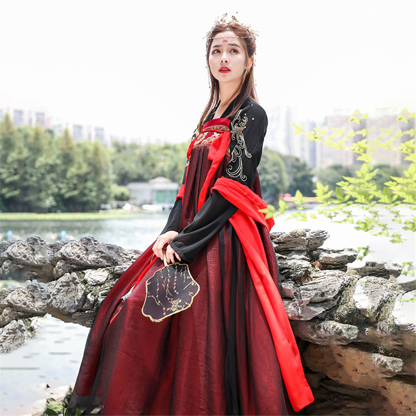Hanfu Chinesischen Stil Alte Kostüm Traditionellen Volk tanzen Bühne Leistung Kleidung retro Sänger Prinzessin Gebühr Kleid