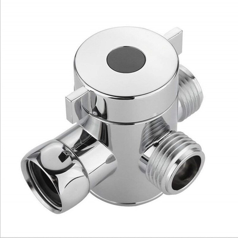 1/2 Inch ABS Chrome 3 Way Diverter Hose Fitting Tee T Shape Adapter Connector for Angle Valve Hose Bath Shower Arm Toilet
