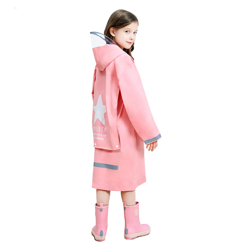 Elementary School Children Rain Coat Kids Macarons Child Rain Suit Waterproof and Windproof Child Rain Cover Soft and Breathable