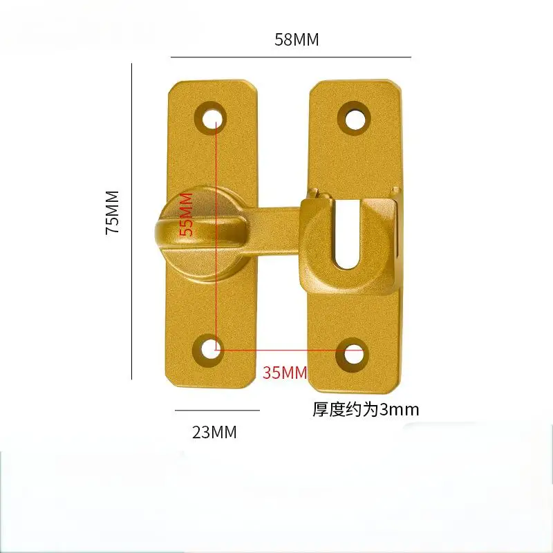 Aluminum Alloy Flip Gate Latch Lock for Outdoor Wooden Fence / Swing Heavy Duty Aluminum Alloy Door Latch No-Punch Door Bolt: black