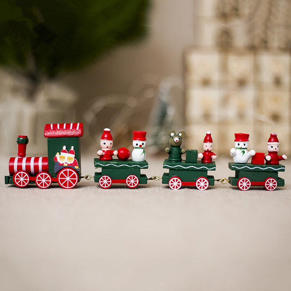 1pc Christmas Train Painted Wood Christmas Decoration for Home with Advent Calendar Calendar Storage Box 42*10*19cm Navidad: 21X4.5cm type1