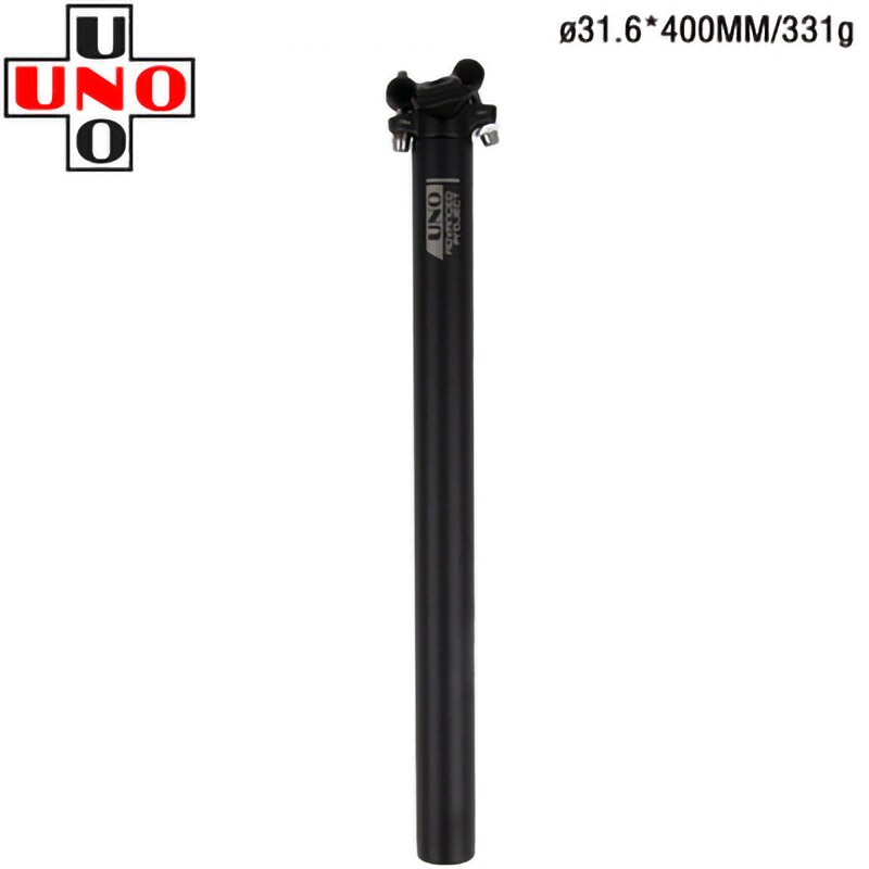 UNO aluminiowa górska droga rowerowa sztyca 25.4/27.2/28.6/30.9/31.6*350/400MM siodełko rowerowe Post Tube akcesoria rowerowe: 31.6x400mm  black