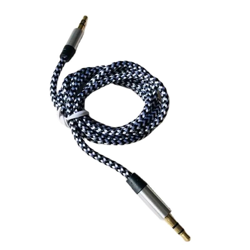 Câble Audio Jack 3,5 Mm Mâle-mâle – 1 Mètre, Spiralé, Gaine Nylon, Plaqué Or, Pour Autoradio, Enceintes