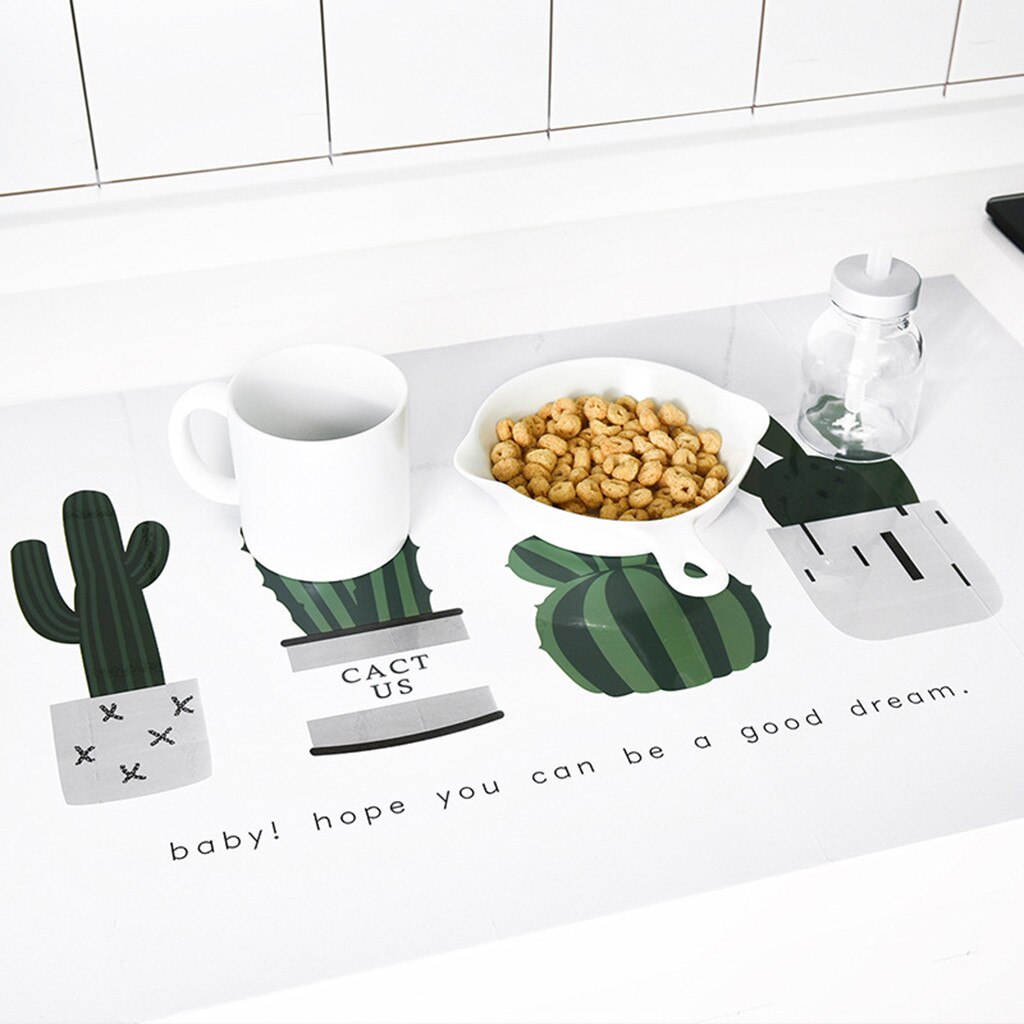 Practical Wallpaper Kitchen Wall Sticker Thicker Aluminum Foil Kitchen Cupboard Sticker Waterproof Selfadhesive Cactus Wallpaper