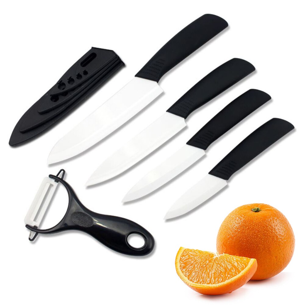 Ceramic Knife Set 3 4 5 6 inch Kitchen Knife Set Fruit Vegetable Utility Slicing Zirconium White Blade Chef Knives