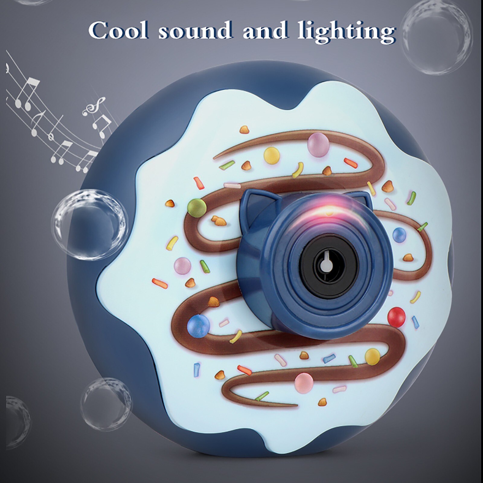 Kinderen Licht Muziek Donut Bubble Camera Een-Knop Automatische Bubble 50Ml Camera Zeep Bubble Machine Zomer Outdoor speelgoed