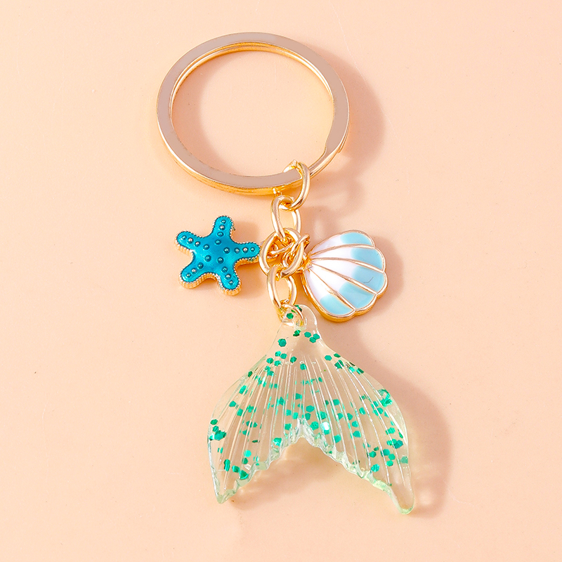 Summer Beach Shell Starfish Key Chain Fishes Key R... – Grandado