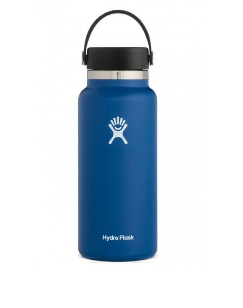 Botella de agua con boquilla ancha para uso en exteriores, termo con tapa flexible de 32 oz, con boquilla ancha de grados, modelo 2,0: Cobalt Flex