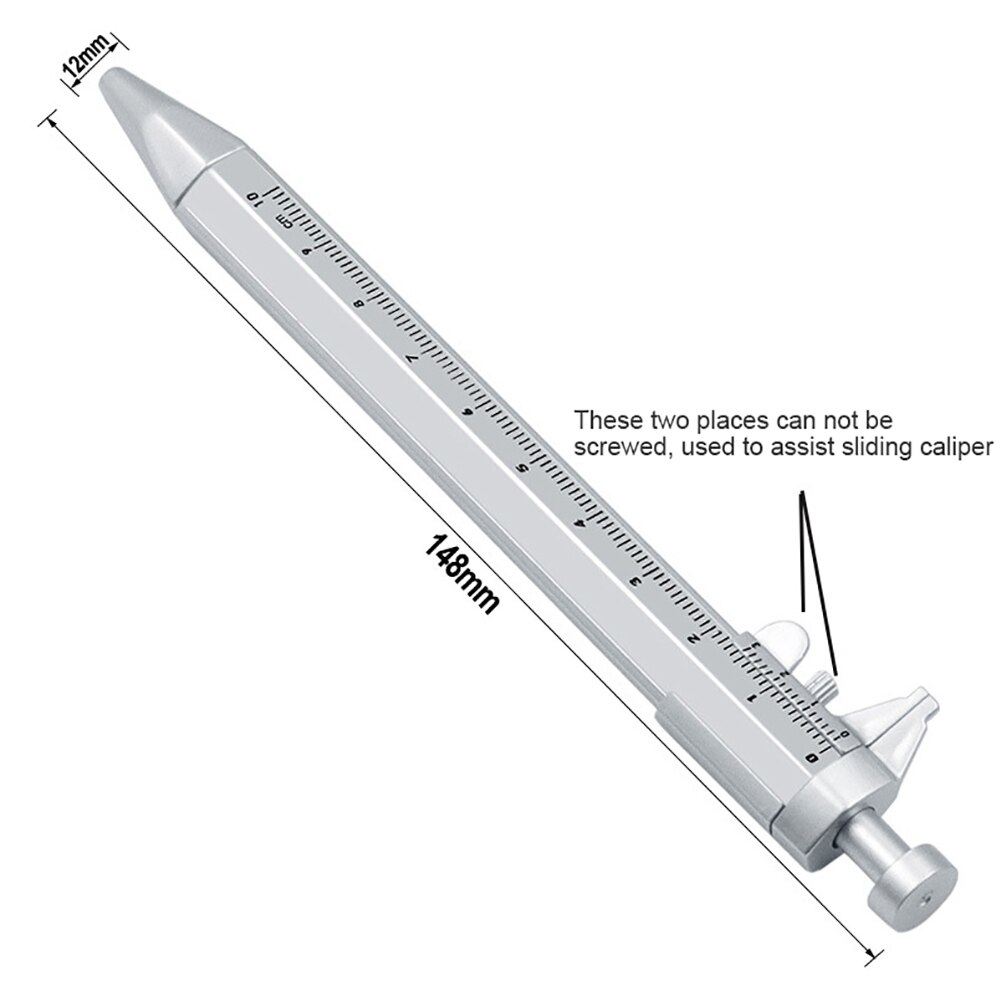 Multi-purpose Portable Measuring Tool Woodwork Write Instrument Practical Scale Ruler Writing Ballpoint Vernier Caliper Pen