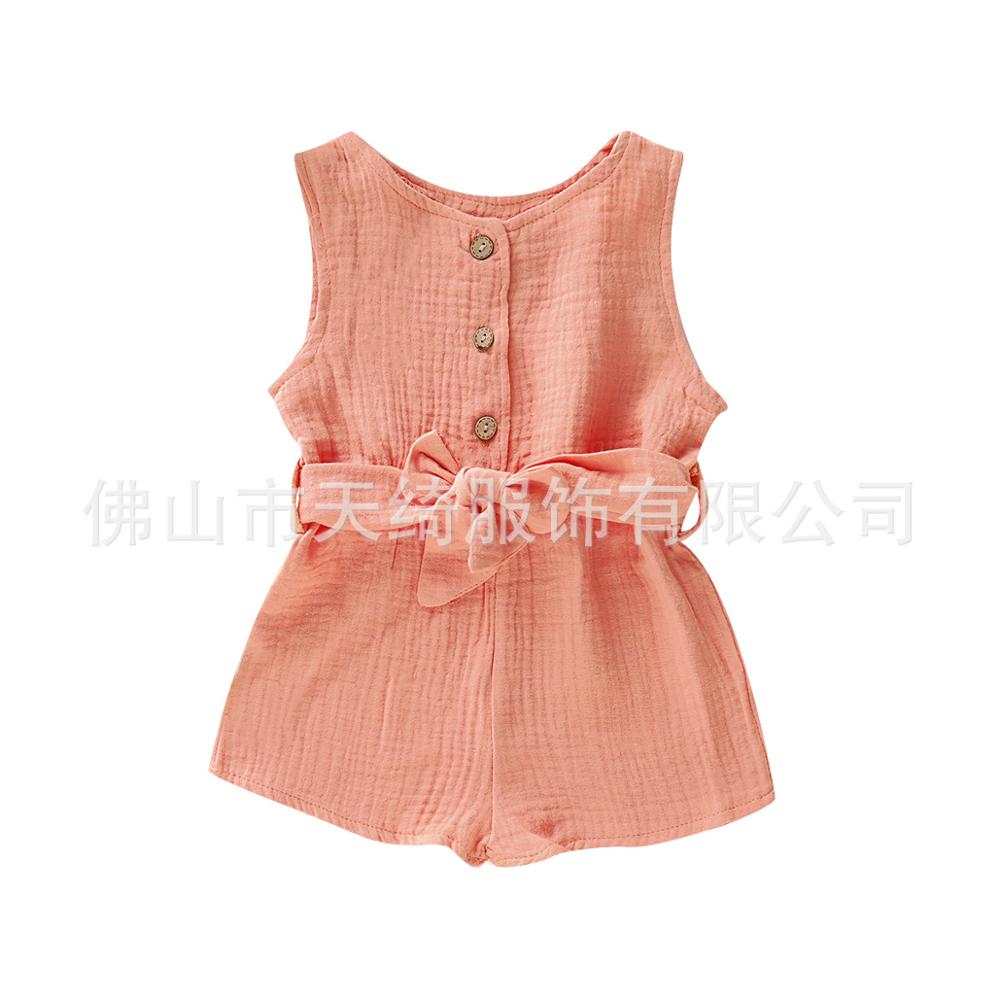 0-24M Baby Pasgeboren Baby Romper Zomer Baby Meisjes Jongens Mouwloos Solid Bodysuits Sunsuits Outfits: Roze / 24M