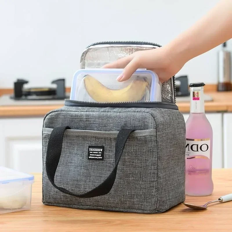 Women Men Large Thermal Dinner Box Food Case Bags Waterproof Insulated Lunch Bags Oxford Travel Tote Necessary Picnic Pouch