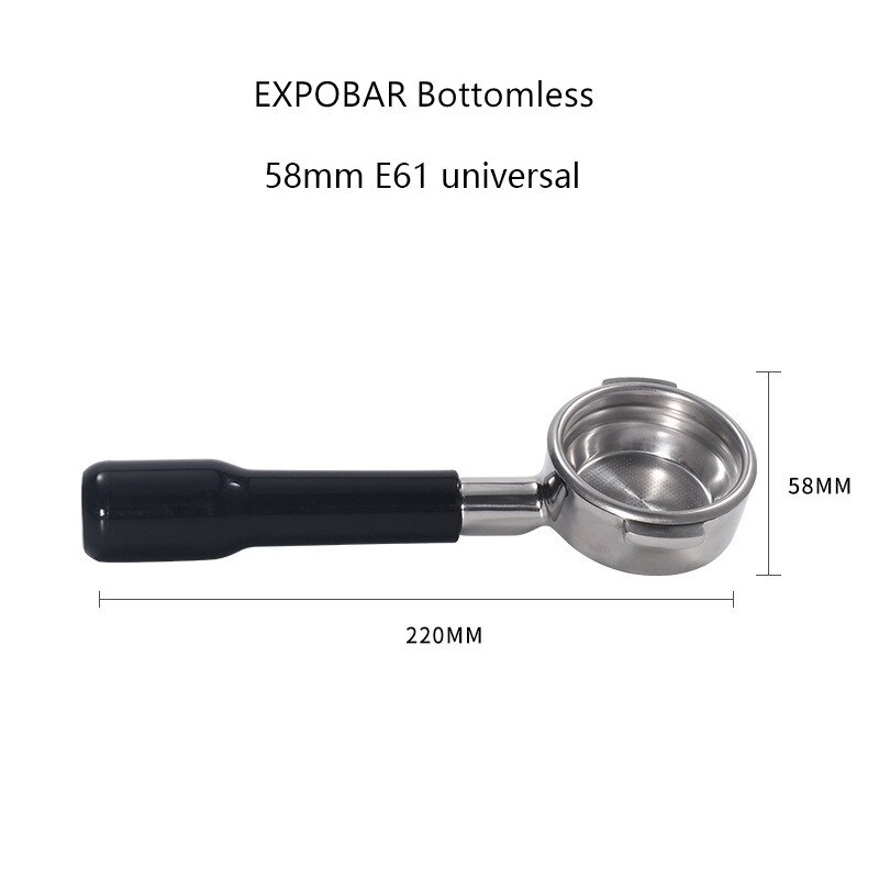 EXPOBAR – Machine à café E61, en bois massif, poignée sans fond, 58MM, universelle, en acajou: E61-C2