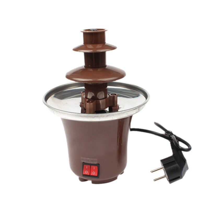 Mini chokolade fondue, elektrisk rustfrit stål fondue pot chokolade smeltemaskine dyppe dessert frugter smør che eu plug