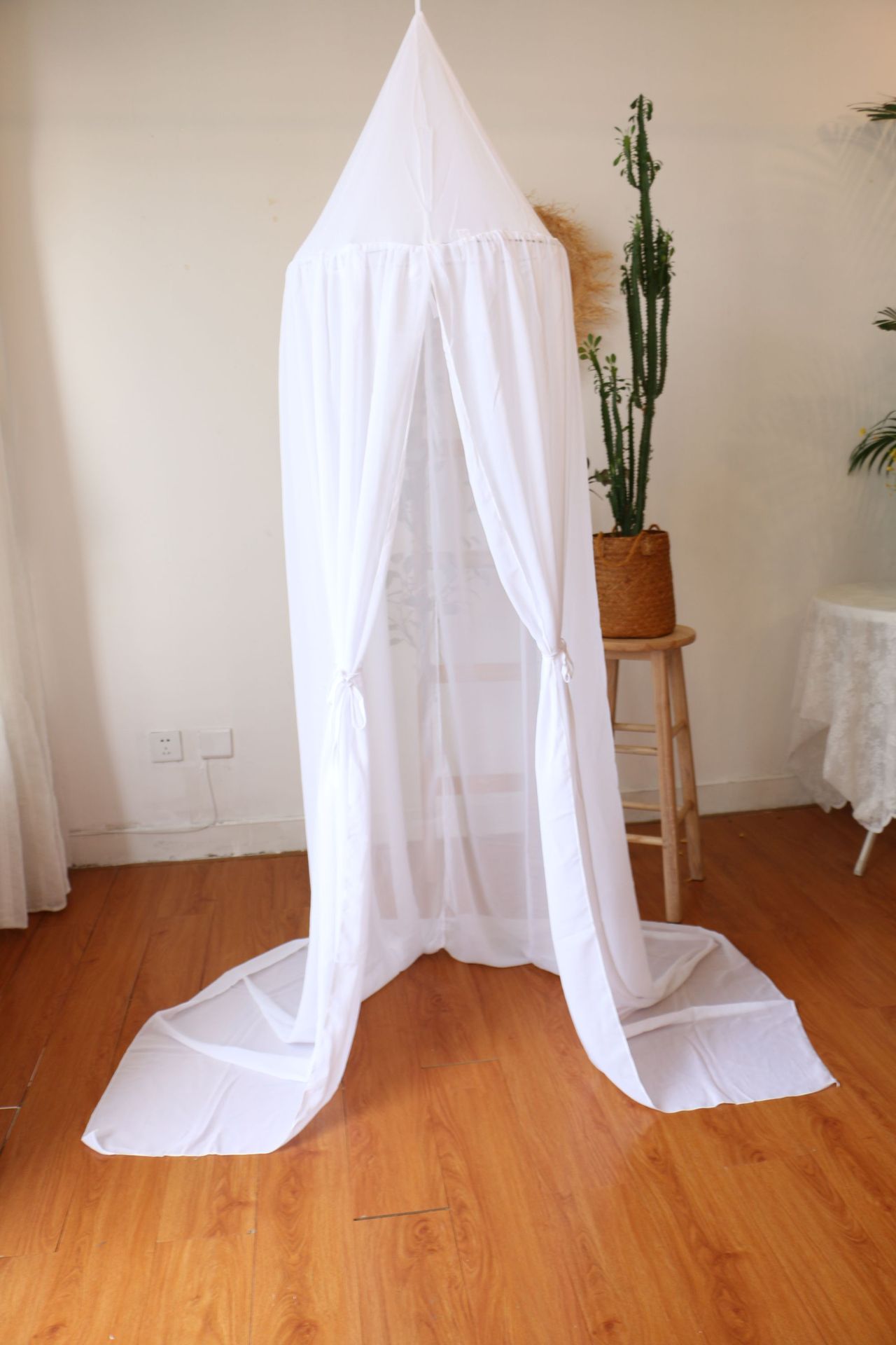 240Cm Klamboe Chiffon Opknoping Tent Voor Kids Baby Dome Luifel Outdoor Teepee Camping Playhouses: White