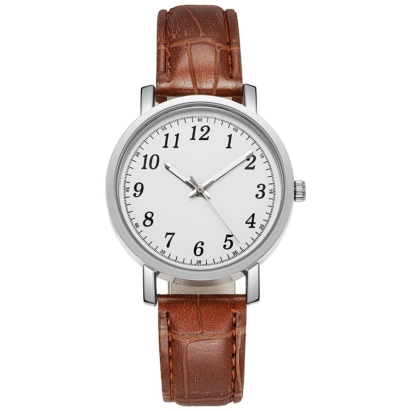 Lovers 'Horloge Eenvoudige Mannen En Vrouwen Horloge Casual Lederen Quartz Paar Klok Gekoppeld Horloges 2022 Amante Relógio: Women brown white