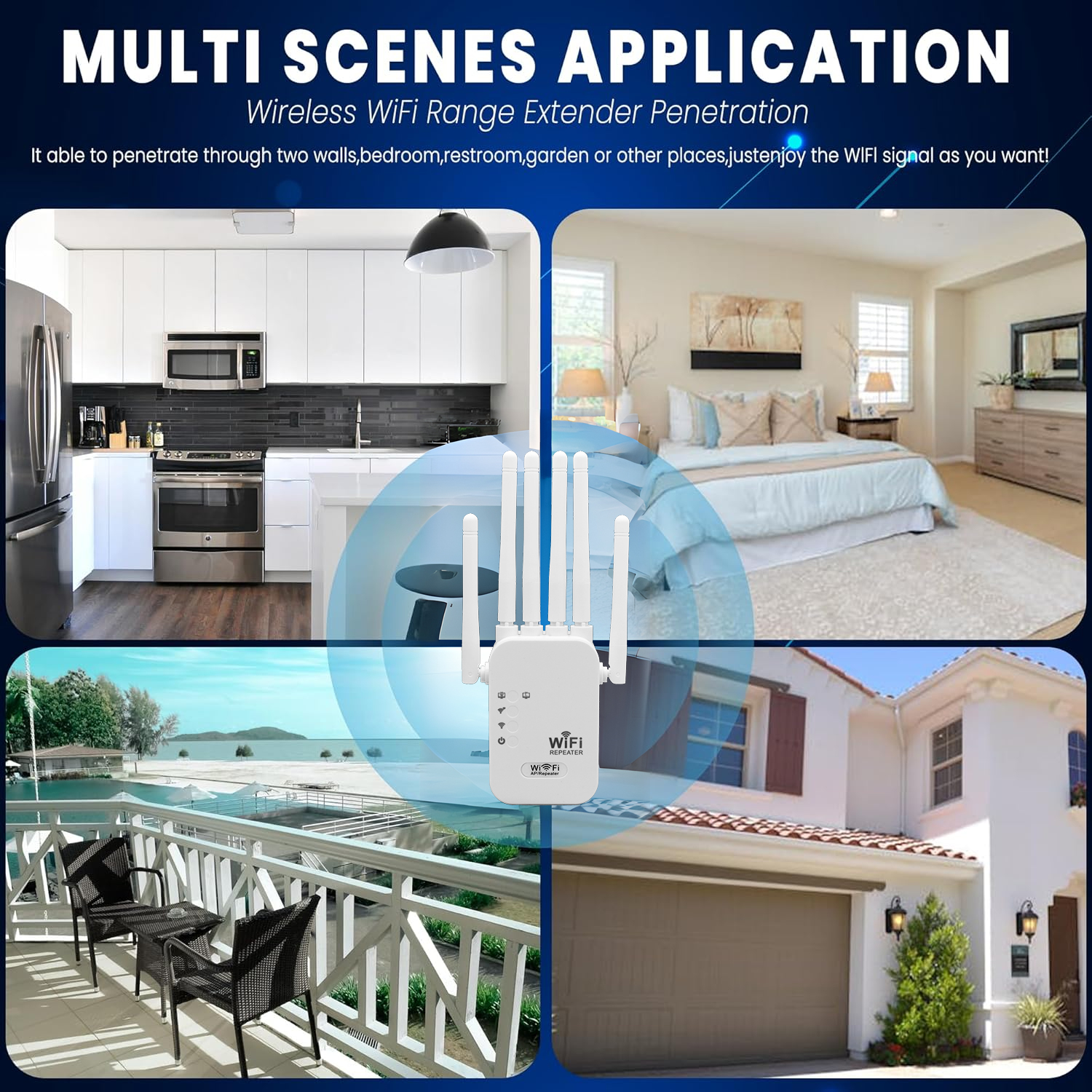 1200Mbps Draadloze WIFI Repeater WiFi Extender Signaalversterker Dual-band 2,4GHz/5GHz WiFi Enhancer voor thuis en klein kantoor