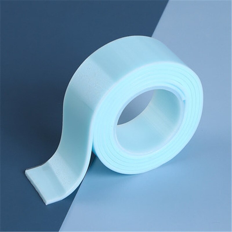 MICCK gancho todopotente de doble cara adhesivo Nano cinta sin seguimiento adhesivo lavable cinta limpiable hogar Baño estante de almacenamiento: Sky Blue