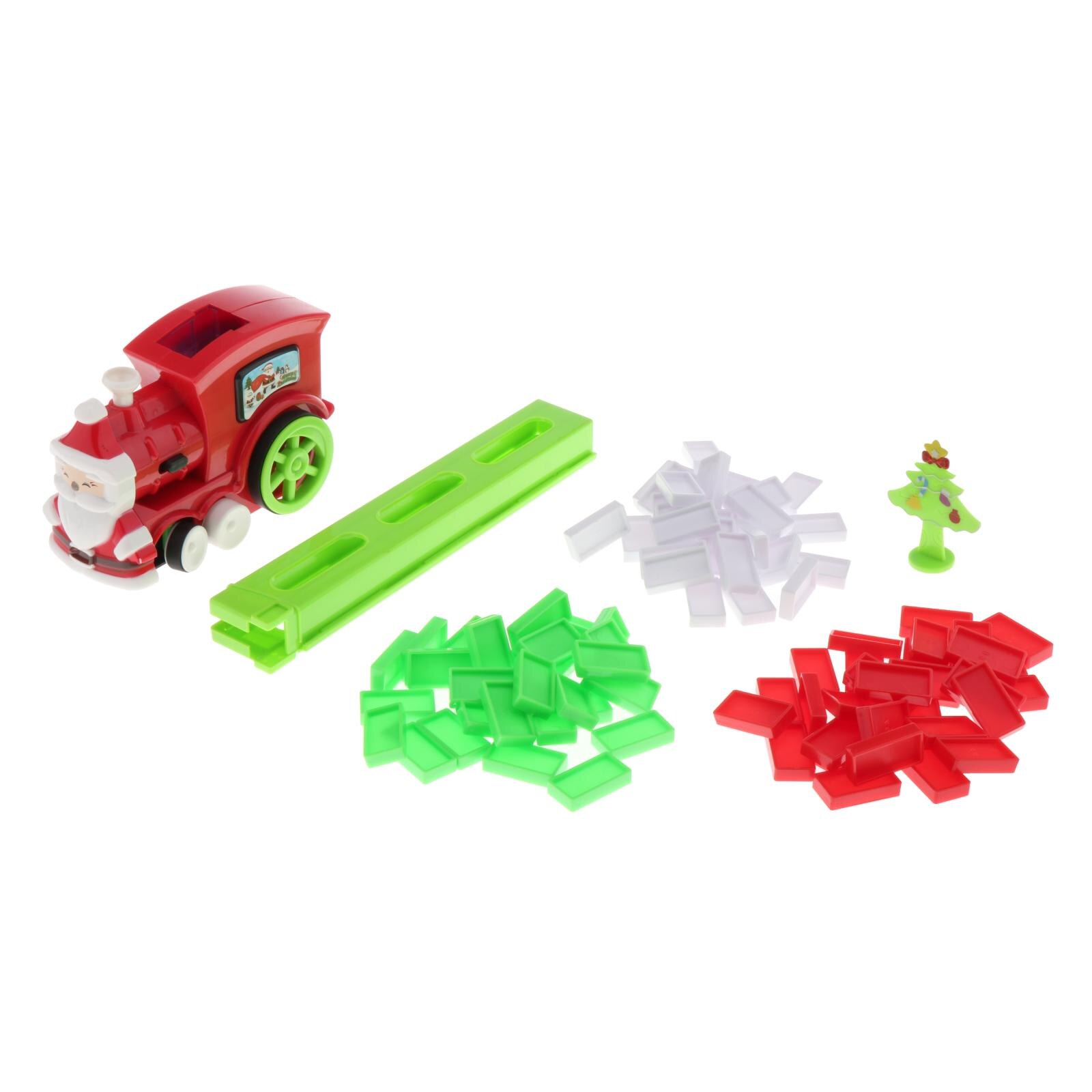 Tren de dominó eléctrico, modelo de vehículo, colocación automática, configuración de coloridos juguetes de dominó de plástico, juguetes educativos de aprendizaje