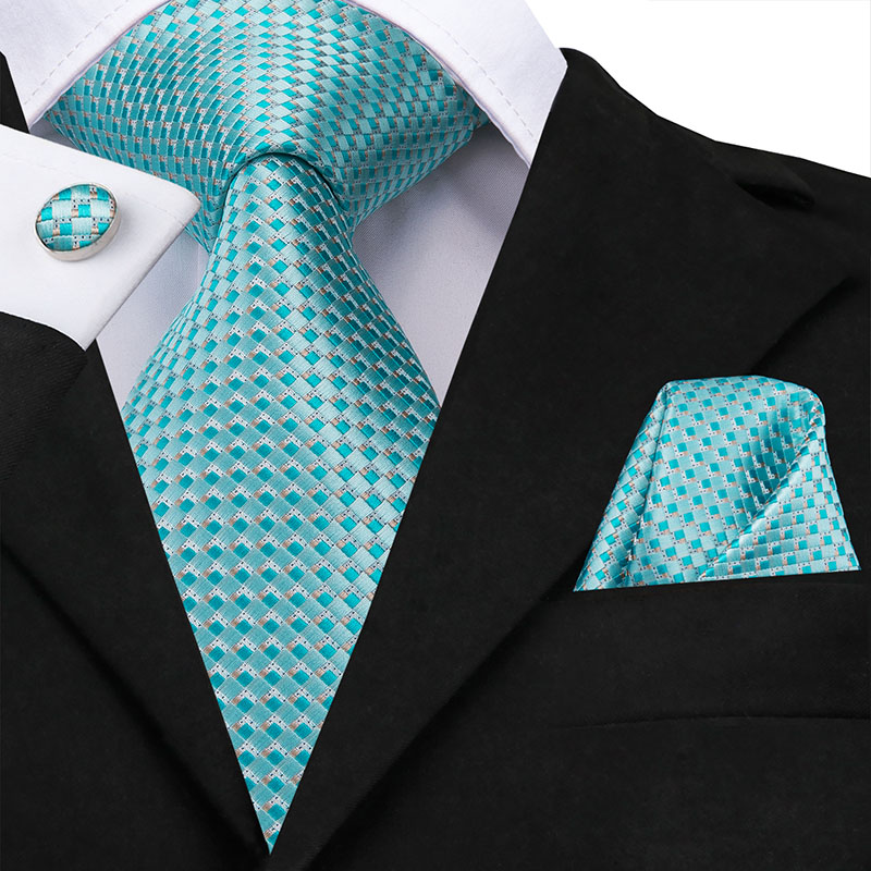 Hi-Tie, nueva corbata gris clásica para hombres, tela de seda Jacquard, juego de gemelos y pañuelo tejido para hombres, de , corbatas de seda SN-1466: SN-3230