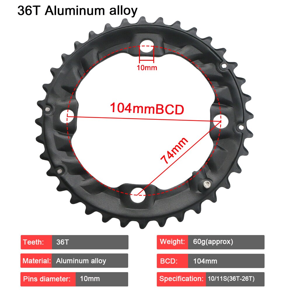 104BCD 64BCD Chainirng MTB Double/Triple Speed Bike Chainwheel 22/24/26/28/32/36/38/42T Mountain Bike Crankset Parts for Shimano