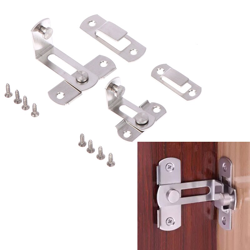 90 Degree Right Angle Door Latch Hasp Bending Latch Barrel Bolt with Screws for Doors Buckle Bolt Sliding Lock 3inch/4inch