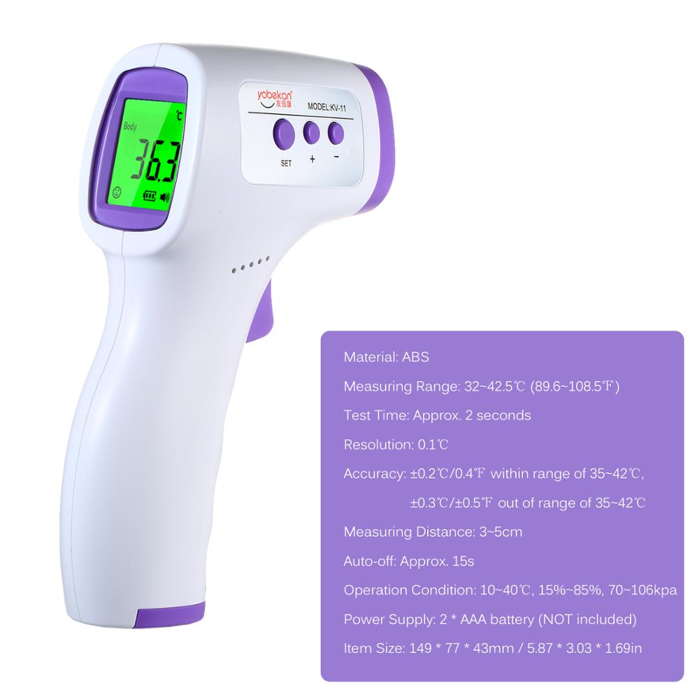 Digital Infrared Thermometer LCD IR Thermometer Handheld Non-contact Forehead Thermometer Temperature Meter with Fever Alarm