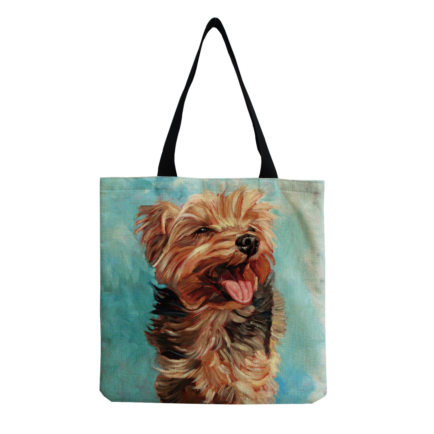 Exclusieve Olieverf Hond Print Boodschappentassen Voor Boodschappen Papillon Pug Retriever Print Vrouwen Schoudertas Handtas Grote Capaciteit: hm2915 Dog Bag