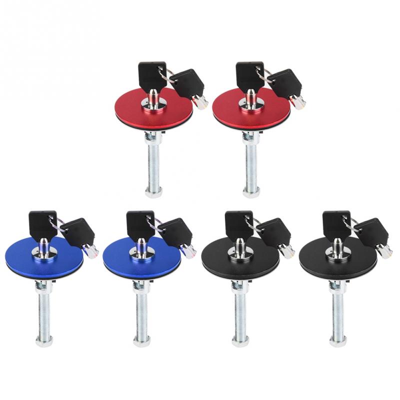 Motorkapslot Auto Universele Motorkap Deksel Slot Sleutel Pin Kit Veiligheids Vergrendeling Pin Vergrendeling Kap Kit Catch Latch 2 Stukszwart