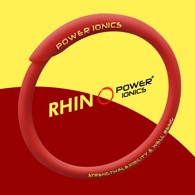 Power Ionics Rhino Men Women 2000Ions Waterproof Sports Bracelets Bangles Wristband Energy Balance Body: Red / S-M for 12-15.5cm