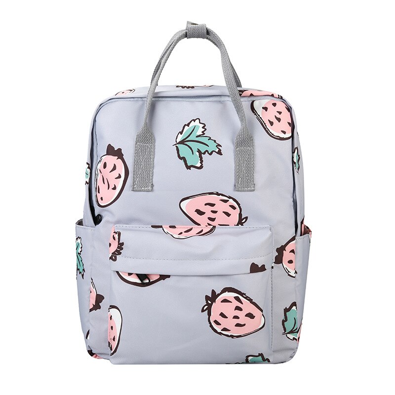 Cartone animato Frutta Zaini Stampa Donne Zaino di Tela Studenti di Grande Capacità di Scuola di Viaggi Bagpack avocado Fragola Zaino: Blu