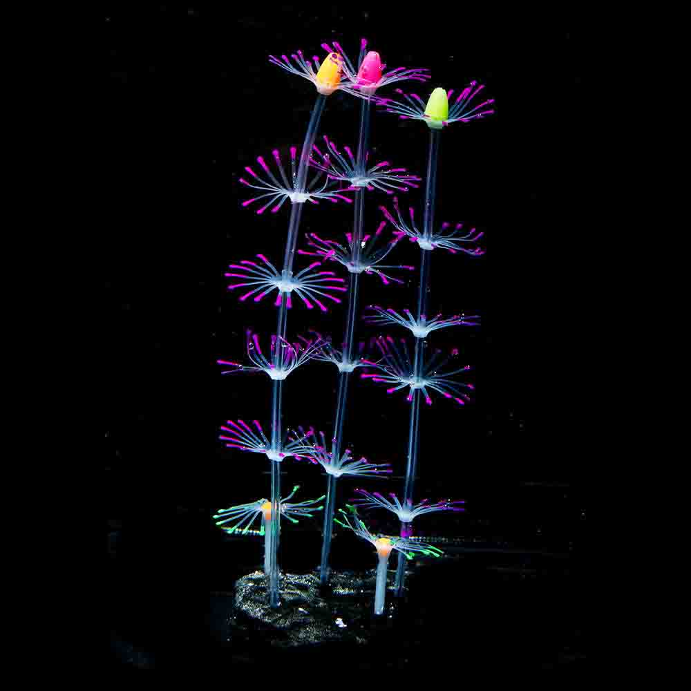 Aankomsten 1 stuks 21cm hoge siliconen kunstmatige vissenkom aquarium koraal plant bloem ornament waterdecoratie huisdecoratie: 3