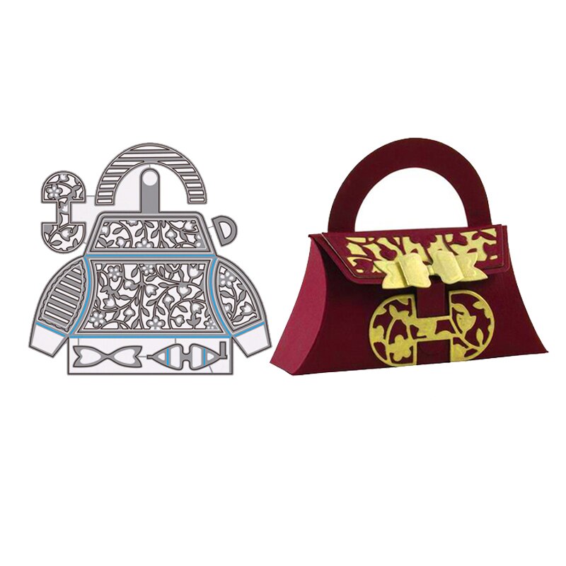 Handbag Metal Cutting Dies Lady Bag Purses Craft Christmas Dies Scrapbooking for DIY Making Dies Cuts Girl Hand Bag: 17x17.5cm