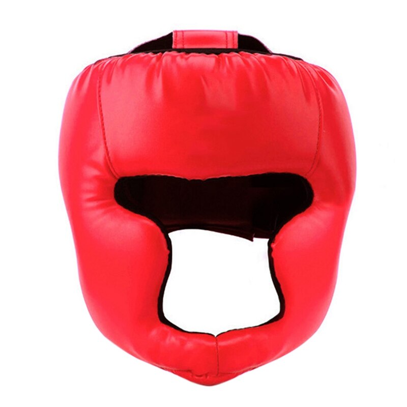 Sanda træningshjelm hoved beskyttelsesudstyr maske beskyttelsesbeskytter hovedbeklædning til voksen sport fitness gym boksningv: Rød