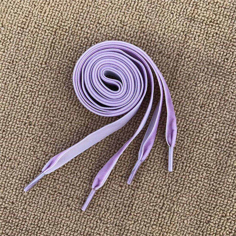 Bottes de lacets en velours de 120cm, 1 paire, ruban de lacets, chaussures de sport multicolores sur un côté: purple