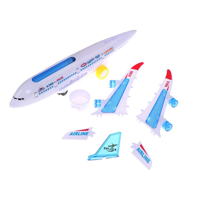 DIY Electric Airplane Moving Flashing Lights Sounds Kids Toy Aircraft Airplane Toys Sales