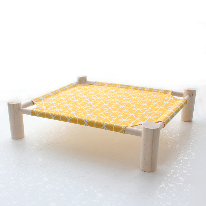 Elevated Cat Bed House Cat Hammocks Comfortable Kitten Puppy Cushion Mat Wood Canvas Cat Lounge Bed Summer Pet Sleeping Supplies: 6
