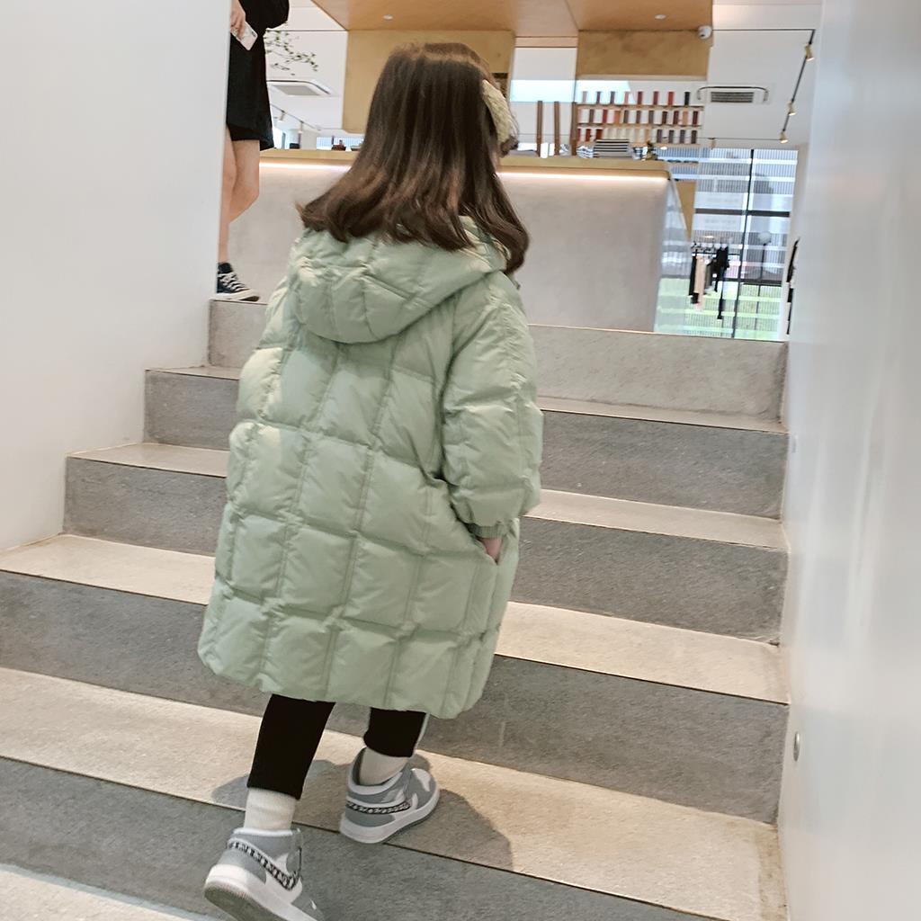 Kore – manteaux mi-longs pour enfants, veste épaisse à la , manteau à capuche, combinaison de neige en coton pour adolescentes,